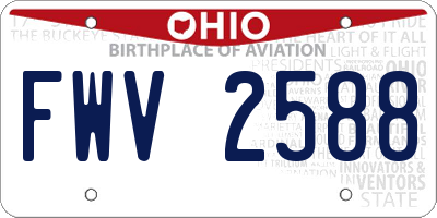 OH license plate FWV2588