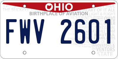 OH license plate FWV2601