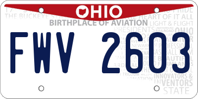OH license plate FWV2603