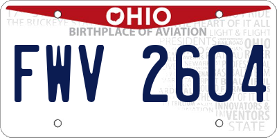 OH license plate FWV2604