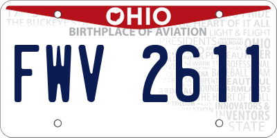 OH license plate FWV2611