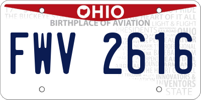 OH license plate FWV2616