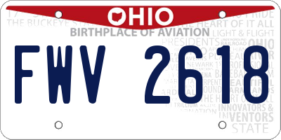 OH license plate FWV2618