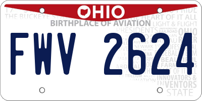 OH license plate FWV2624