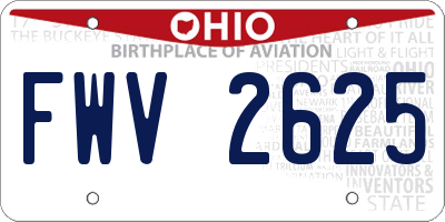 OH license plate FWV2625