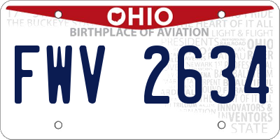 OH license plate FWV2634