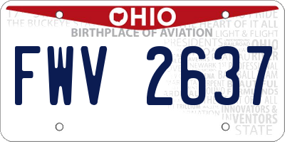 OH license plate FWV2637