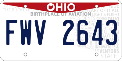 OH license plate FWV2643