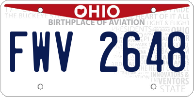 OH license plate FWV2648