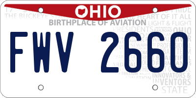 OH license plate FWV2660