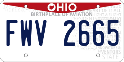 OH license plate FWV2665