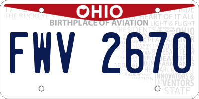 OH license plate FWV2670