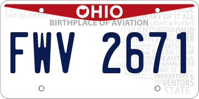 OH license plate FWV2671