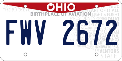 OH license plate FWV2672
