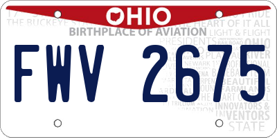 OH license plate FWV2675