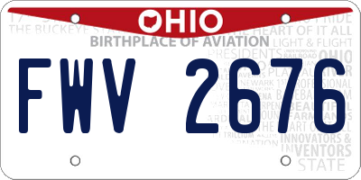 OH license plate FWV2676