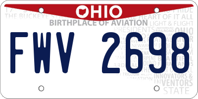 OH license plate FWV2698