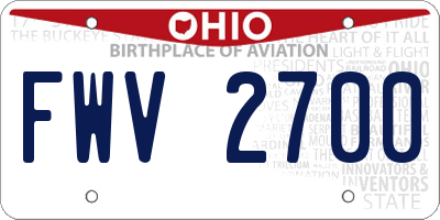 OH license plate FWV2700