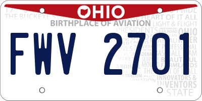 OH license plate FWV2701