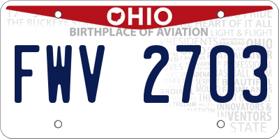 OH license plate FWV2703