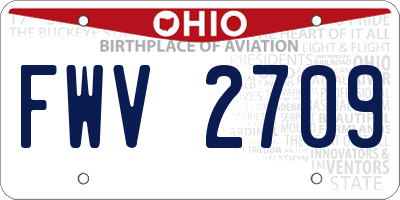 OH license plate FWV2709