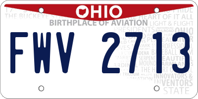 OH license plate FWV2713