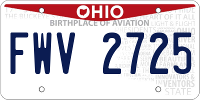 OH license plate FWV2725