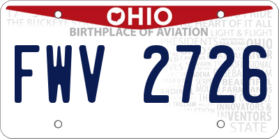 OH license plate FWV2726