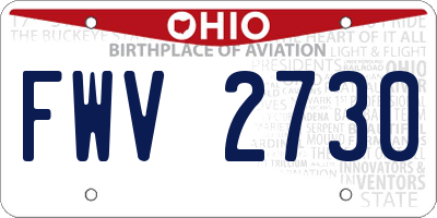 OH license plate FWV2730
