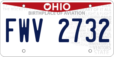 OH license plate FWV2732