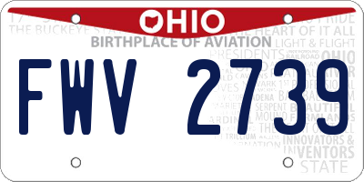 OH license plate FWV2739
