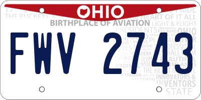 OH license plate FWV2743