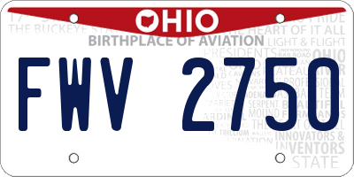 OH license plate FWV2750