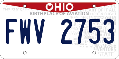 OH license plate FWV2753