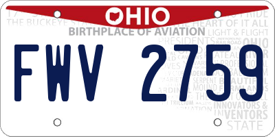 OH license plate FWV2759