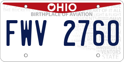 OH license plate FWV2760