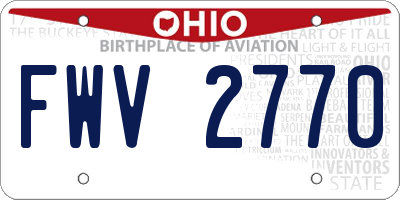 OH license plate FWV2770