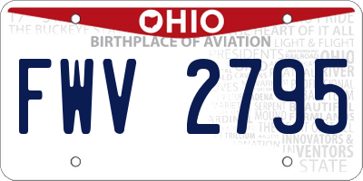OH license plate FWV2795