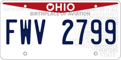 OH license plate FWV2799