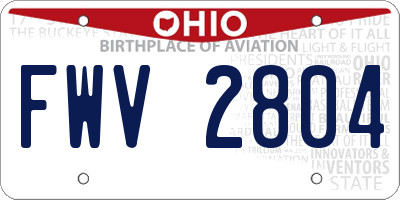 OH license plate FWV2804