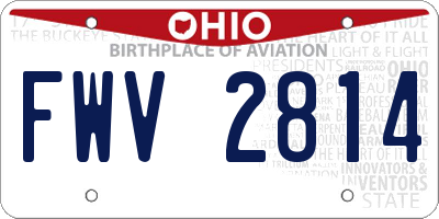 OH license plate FWV2814