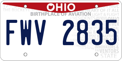 OH license plate FWV2835