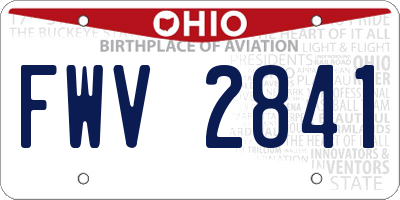 OH license plate FWV2841