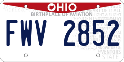 OH license plate FWV2852