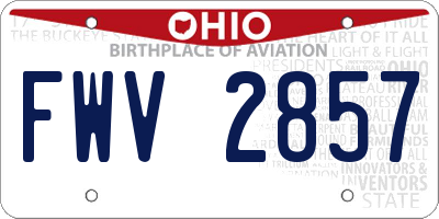 OH license plate FWV2857