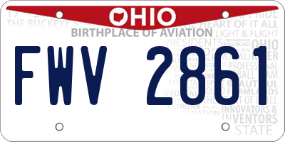 OH license plate FWV2861