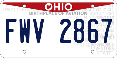 OH license plate FWV2867