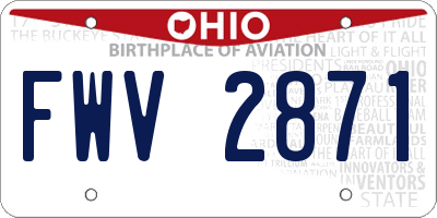 OH license plate FWV2871