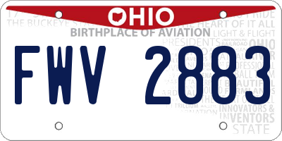 OH license plate FWV2883