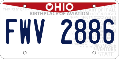 OH license plate FWV2886
